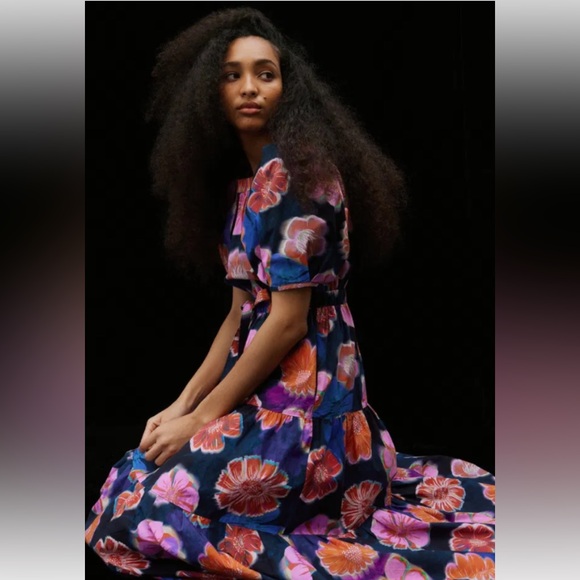 Olivers Dresses & Skirts - Oliver Bonas Pink and Orange Puff Sleeve Maxi Sundress